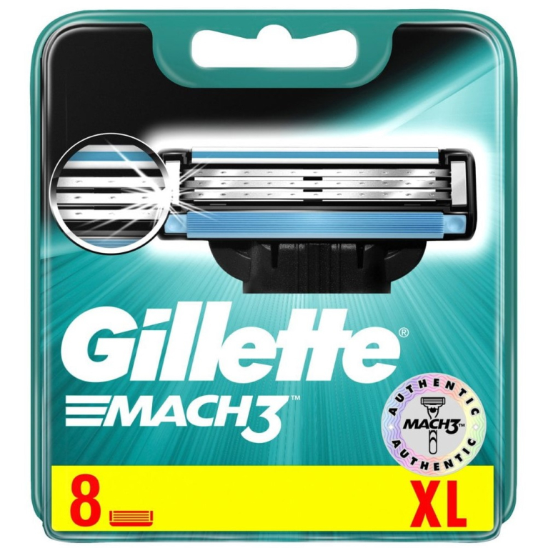 Кассеты сменные для бритья «Gillette» Mach 3, 8 шт