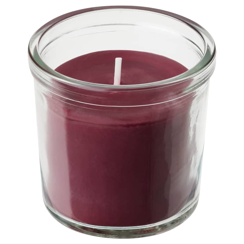 Свеча ароматическая в стакане «Ikea» Stortskon, черника/красный, 805.021.11