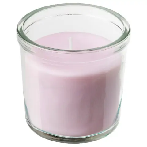 Свеча ароматическая «Ikea» Lugnare, в стекле, жасмин/розовый