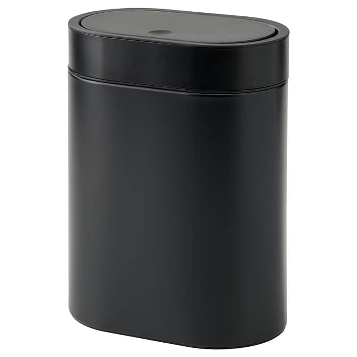 Контейнер для мусора «Ikea» Brogrund, с крышкой, черный , 4 л, 605.246.56