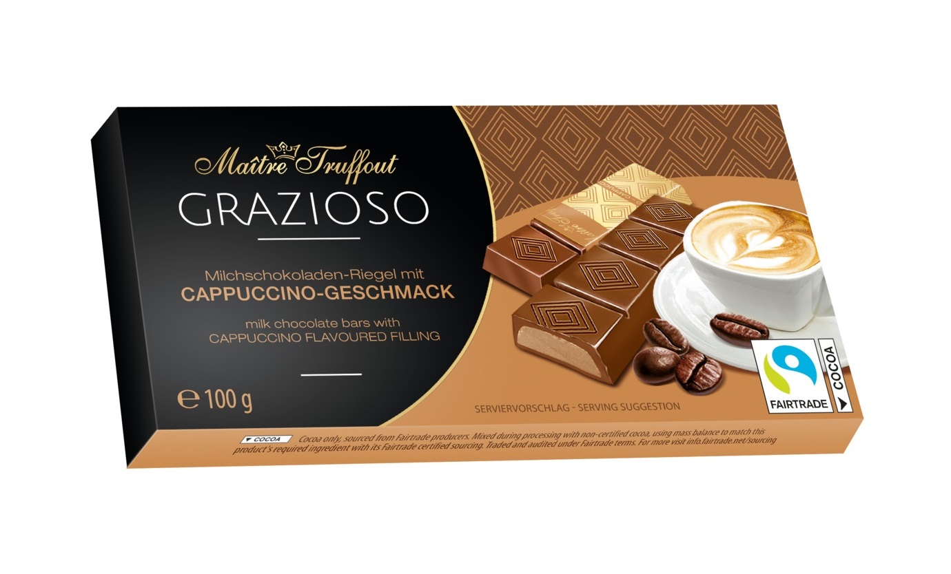 Шоколад молочный «Maitre Truffout» Grazioso, капучино, 8х12.5 г