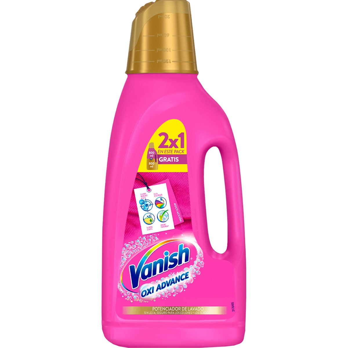 Пятновыводитель «Vanish» Oxi Advance, розовый, жидкий, 800 мл + 800 мл