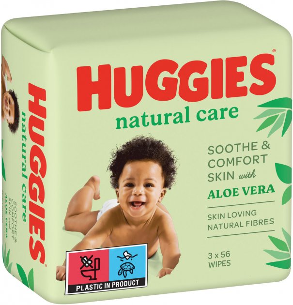 Салфетки влажные «Huggies» Natural Care, 3х56 шт