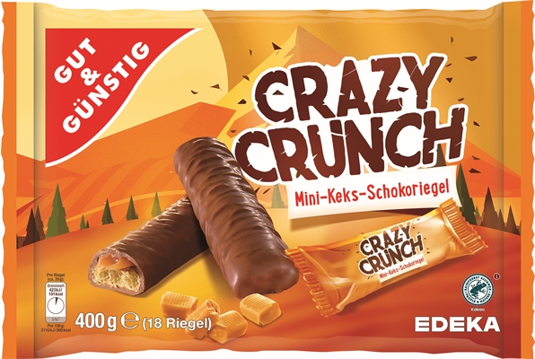 Батончики шоколадные «Gut & Gunstig» Crazy Crunch, с карамелью, 400 г