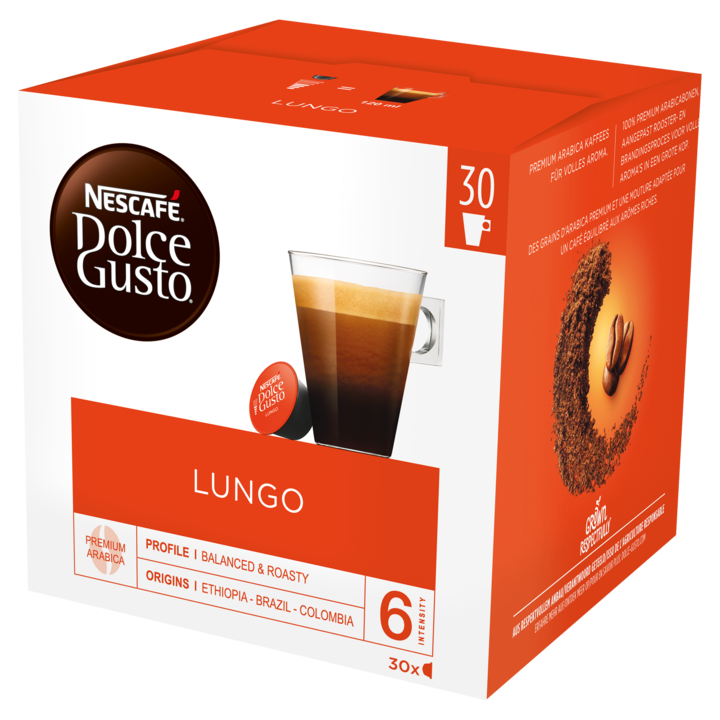 Капсулы для кофемашин «Nescafe» Dolce Gusto Lungo, 30 шт
