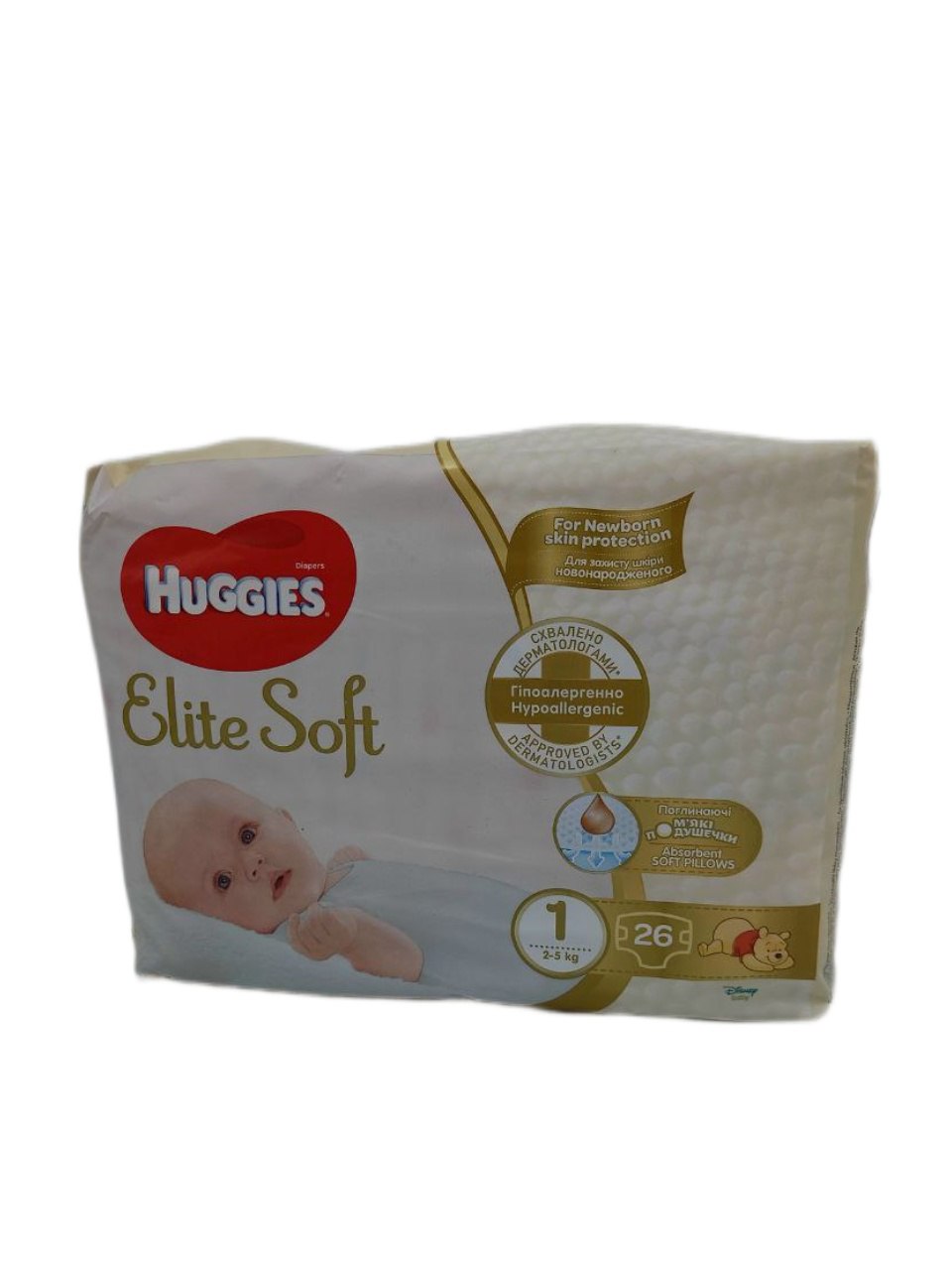 Подгузники «Huggies» Elite Soft 1 Small, 2-5 кг, 26 шт