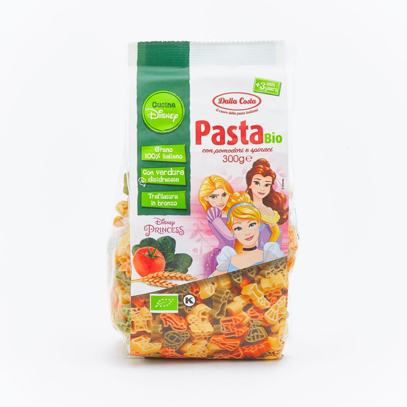 Макаронные изделия «Dalla Costa» Pasta Bio, Disney Princess, томат-шпинат, 300 г