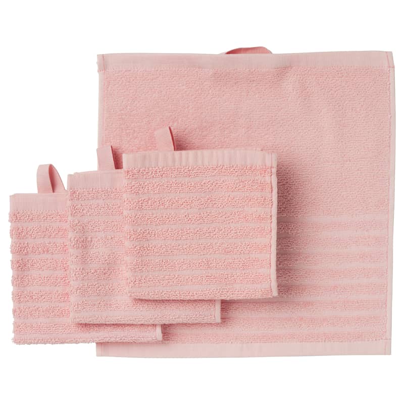 Полотенца «Ikea» Vagsjоn, розовые, 30х30, 104.880.19, 4 штуки