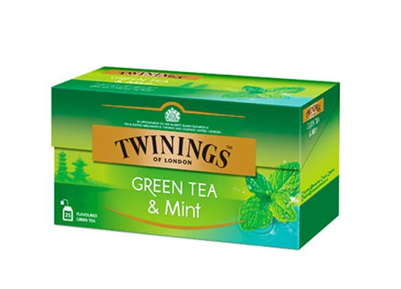 Чай зеленый «Twinings» Green Tea & Mint, с мятой, 25 пакетиков