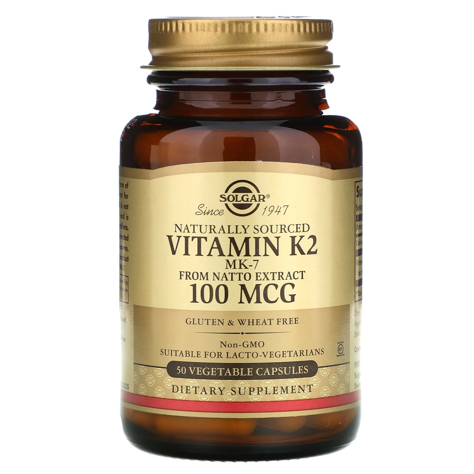 БАД «Solgar» Витамин K2, 100 мкг, 50 капсул