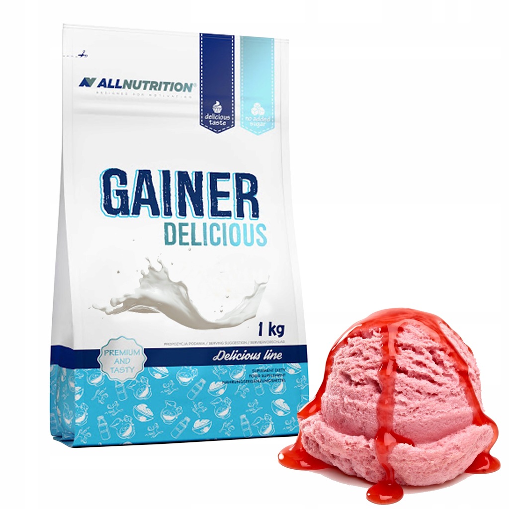 БАД «Allnutrition» Gainer Delicious strawberry ice cream, 1000 г