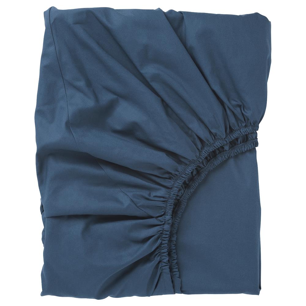 Простынь на резинке «Ikea» Ullvide, темно-синяя, 90x200 см