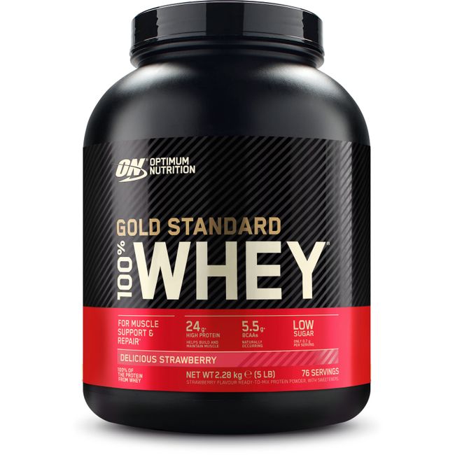 БАД «Optimum nutrition» 100% Whey Gold Standard, клубника, 2.28 кг