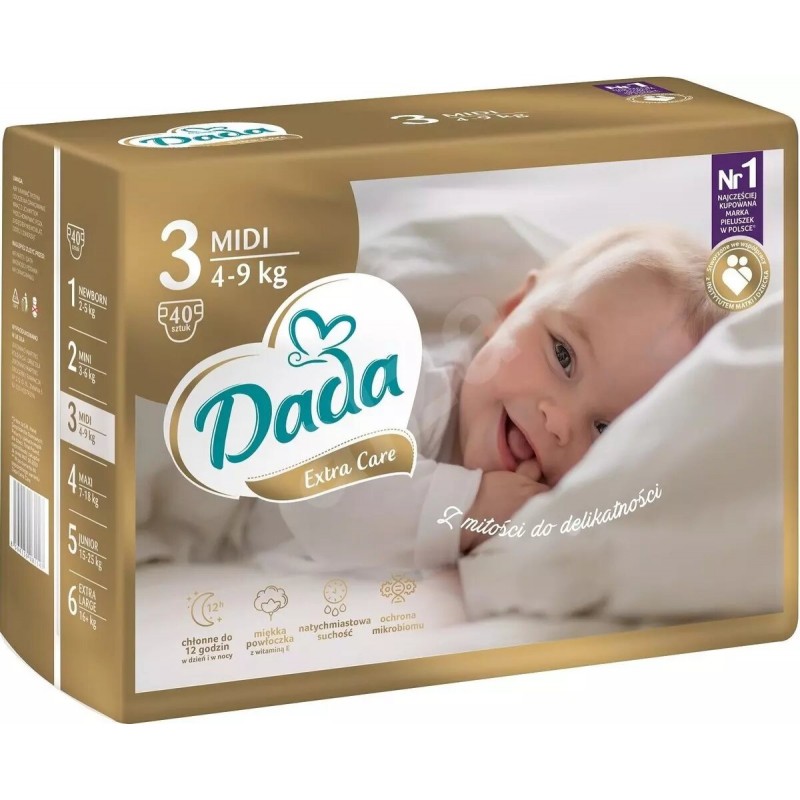 Подгузники «DADA» Extra Care размер 3, midi, 4-9 кг, 40 шт