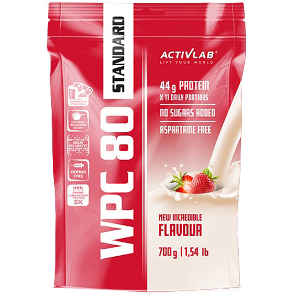 Сывороточный протеин «ActivLab» WPC 80, Standard, Strawberry, ACTIV/1329, 700 г