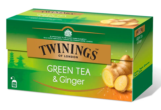 Чай зеленый «Twinings» Green Tea & Ginger, 25 пакетиков