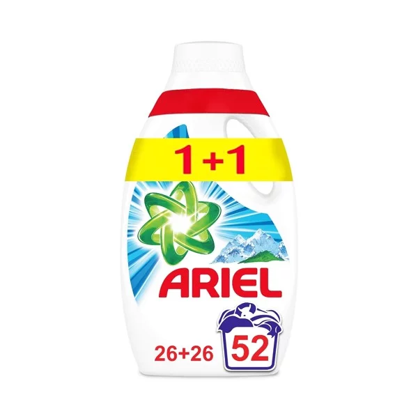 Жидкое моющее средство «Ariel» Alpine, 2 х 26 стирок, 2 х 1.43 л